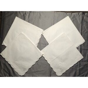 Martha Stewart Everyday Embroidered‎ White Cotton Napkins